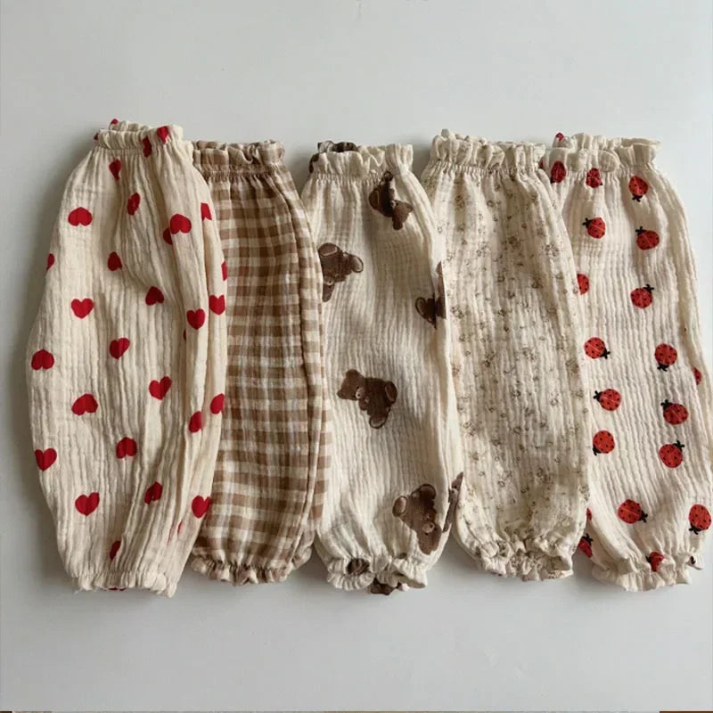 Soft Muslin Clothes Pants Pantalons Capris Organic Cotton Baby Pants Newborn Toddlers Autumn Spring Summer Winter Cute Print
