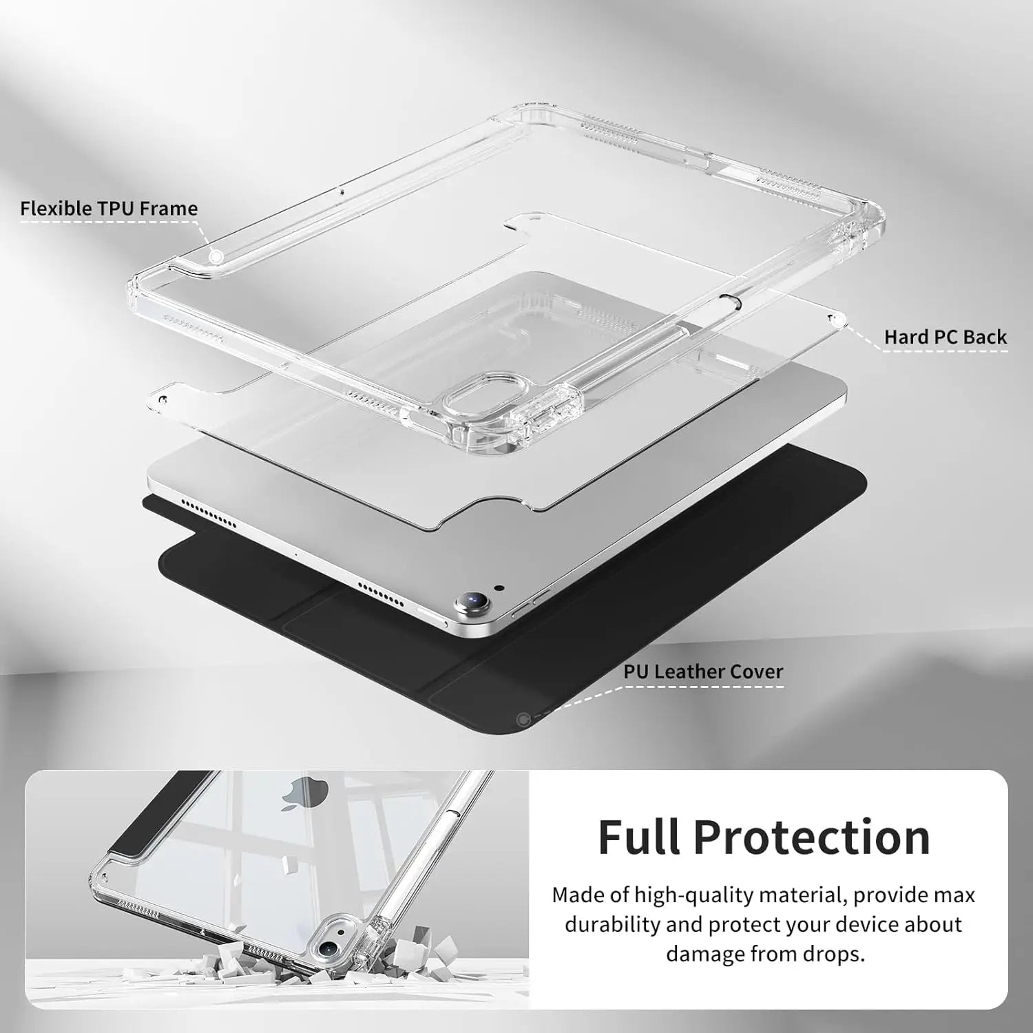 Clear Crystal Tablet Case With Pen Slot For iPad 10th 11th Gen A16 2025 2022 11'' 10.9'' PU Leather Flip Magnetic Stand Cases