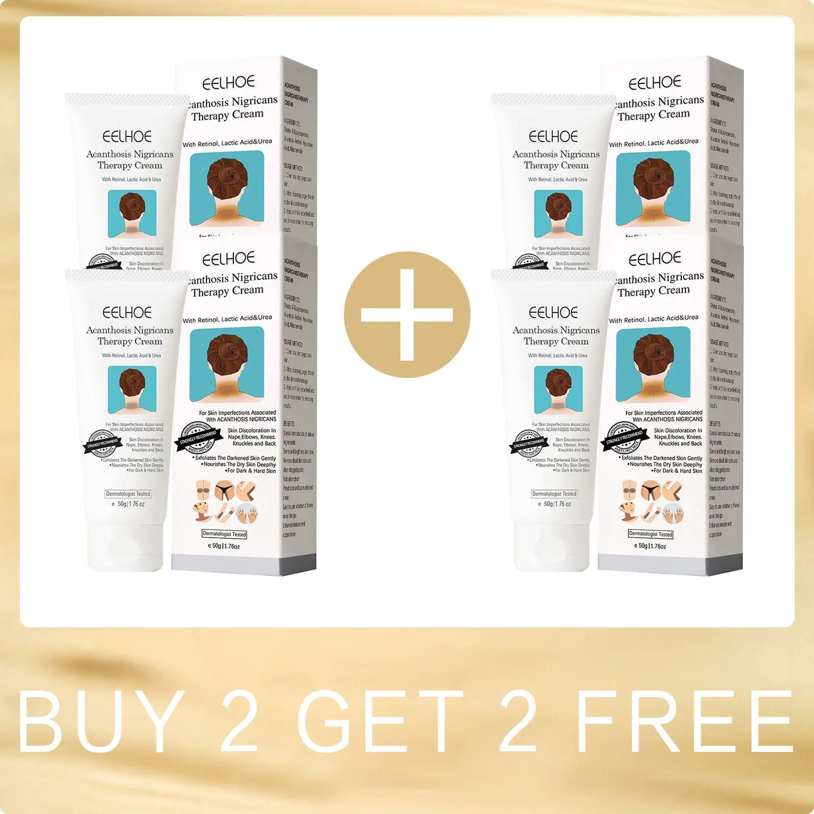 EELHOE Acanthosis Nigricans Therapy Cream Neck Arm Knee Joint Underarm Whitening Nourish Body Care Set Acantosis Nigricans Cream