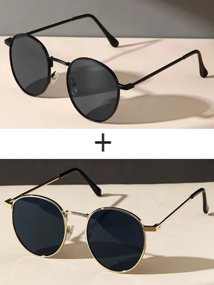 1/2PCS Women Sunglasses, Irregular Solid‑Color Copper Full‑Frame, UV Protection Minimalist Fashion Shades for Daily Wear