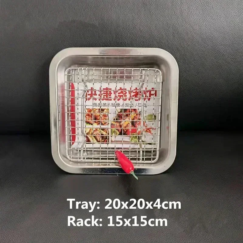 square bbq net rack meshes stainless steel 304 BBQ grill Mesh Rectangular Baking rack with Foot leg Drainage Cake Drying Frame