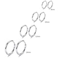 4 Pairs No Charms Stainless Steel Tiny Hoop Earrings Simple Silver/Gold Color Cirle Earrings Ins Single Side Ear Jewlery