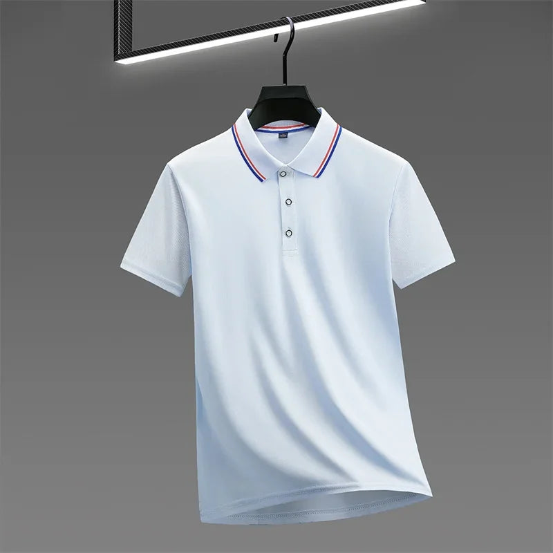 2026 New Men's Casual Solid Color Short Sleeved Polo Shirt Summer Fashionable and Comfortable Versatile Top