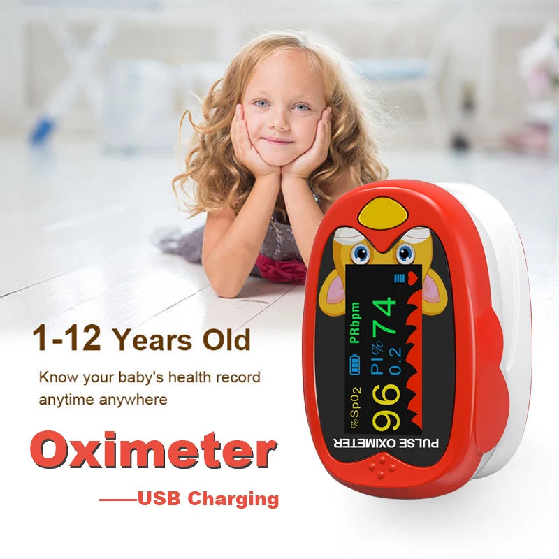 Children Infrared Digital Thermometer Forehead Non-contact Body Fever Termometre Or Kids Finger Pulse Oximeter Blood Oxygen Mete
