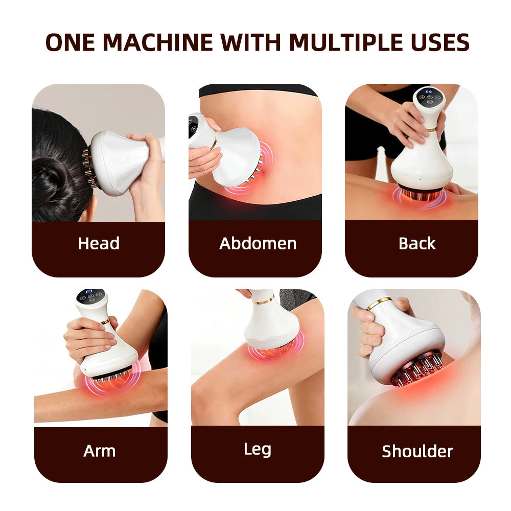 Electric Meridian Brush Vibration GuaSha Body Massager Body Scraping Massage Comb Muscle Relaxing Massager Edema Removal Scraper