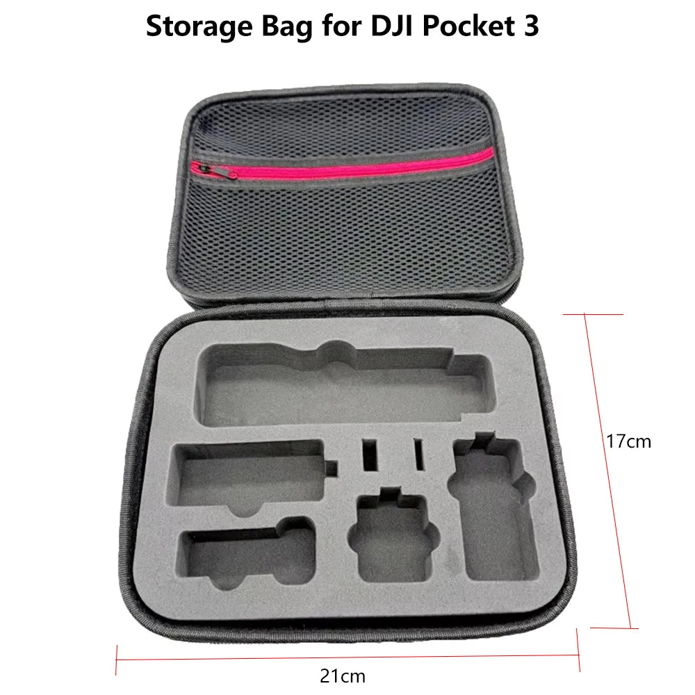 Pocket 3 Storage Case PU Protective Carrying Box Bag with Hook for DJI OSMO Pocket 3 Travel Organizer for Camera Accessories