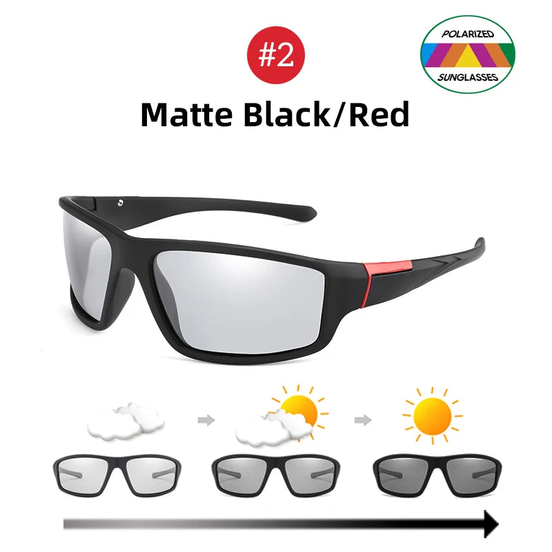 VIVIBEE Men Photochromic Sunglasses Black Sports Goggles Women Color Changing Polarized Driving 2026 Discoloration Sun Glasses