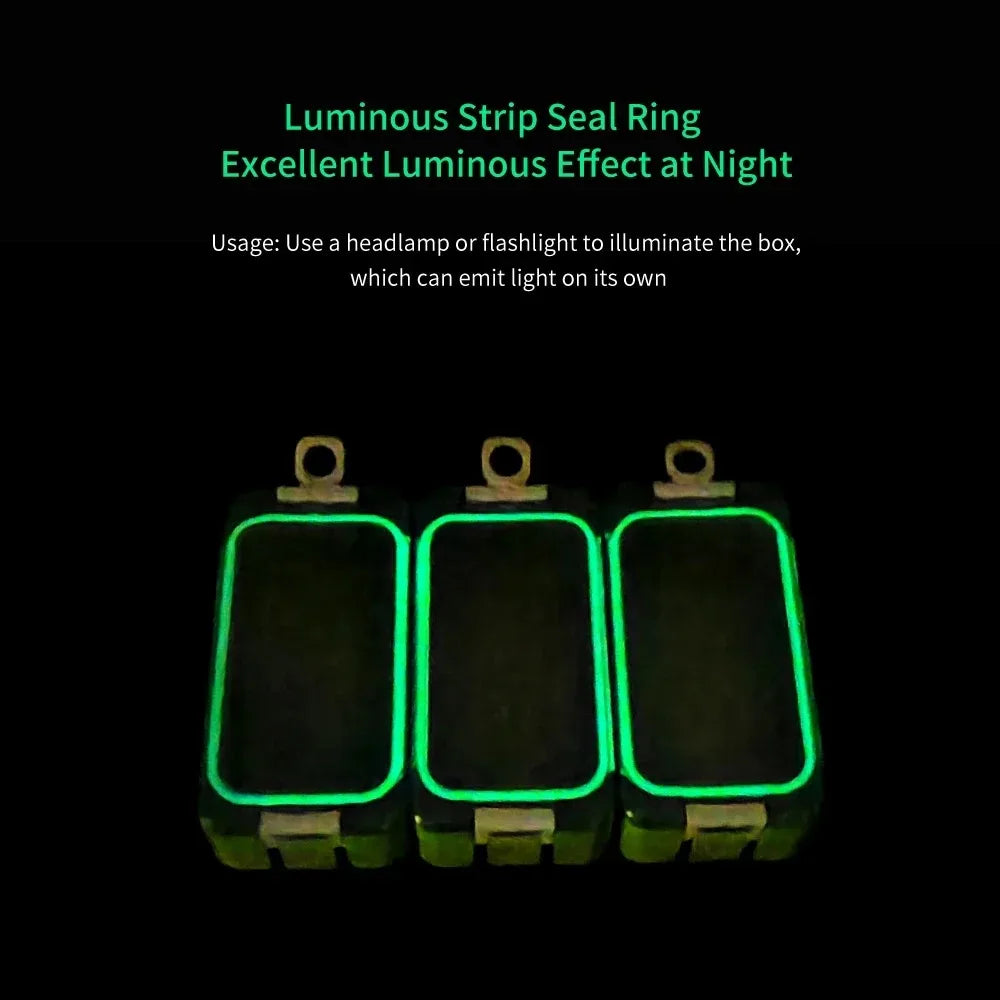3pcs Luminous Mini Fishing Accessory Boxes Fish Hooks Artificial Bait Plastic Spliceable Storage Box Sea Fishing Tackle Box
