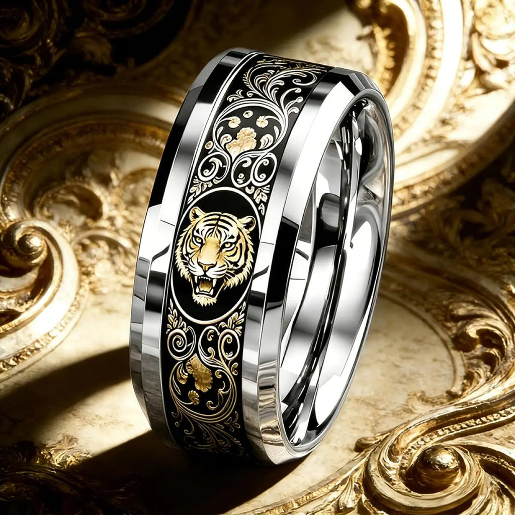 Cool Domineering Auspicious Cloud Dragon Ring Retro Punk Stainless Steel Dragon Rings for Men Rock Biker Jewelry Anillos Hombre