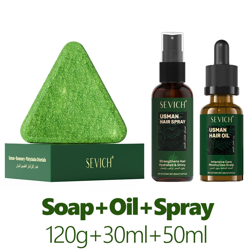Usman Grass Shampoo Soap Scalp Strengthen Care Spray Hair Nourishing Serum Oil Fluffy Soothing Scalp Itching Repair Hair Root