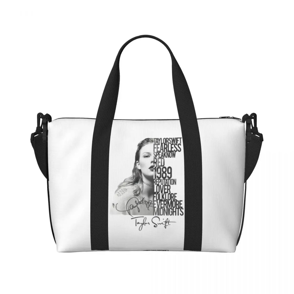Custom The Eras Tour 1989 Taylor's Swift's American Pop Singer Tote Bag Women Large Capacity Beach Gym Travel Bags