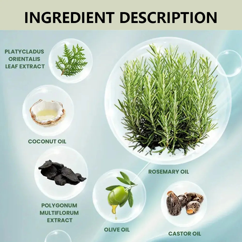 Rosemary Mint Scalp Hair Strengthening Oil,Deep Hydration,Repairs Damage，Enhances Shine，Promotes Growth，Smooths & Detangles