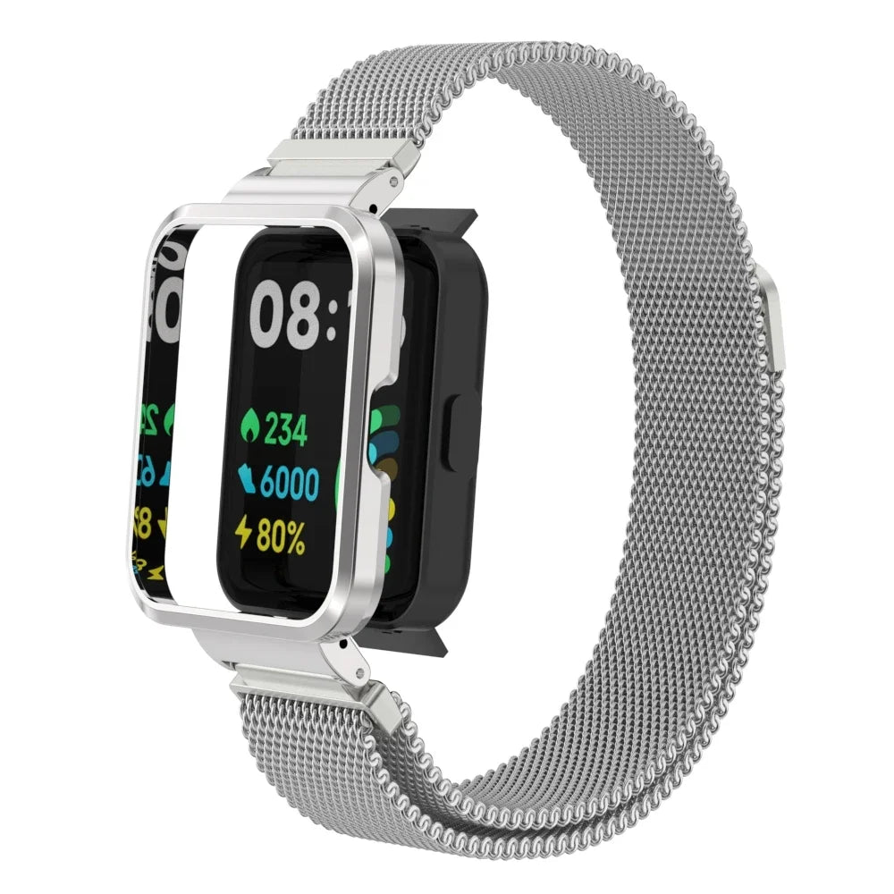 Milanese Strap For Xiaomi Redmi Watch 2 Lite Smart Watch Metal Frame Protector Case Bracelet Watchband For Redmi Watch 1 strap
