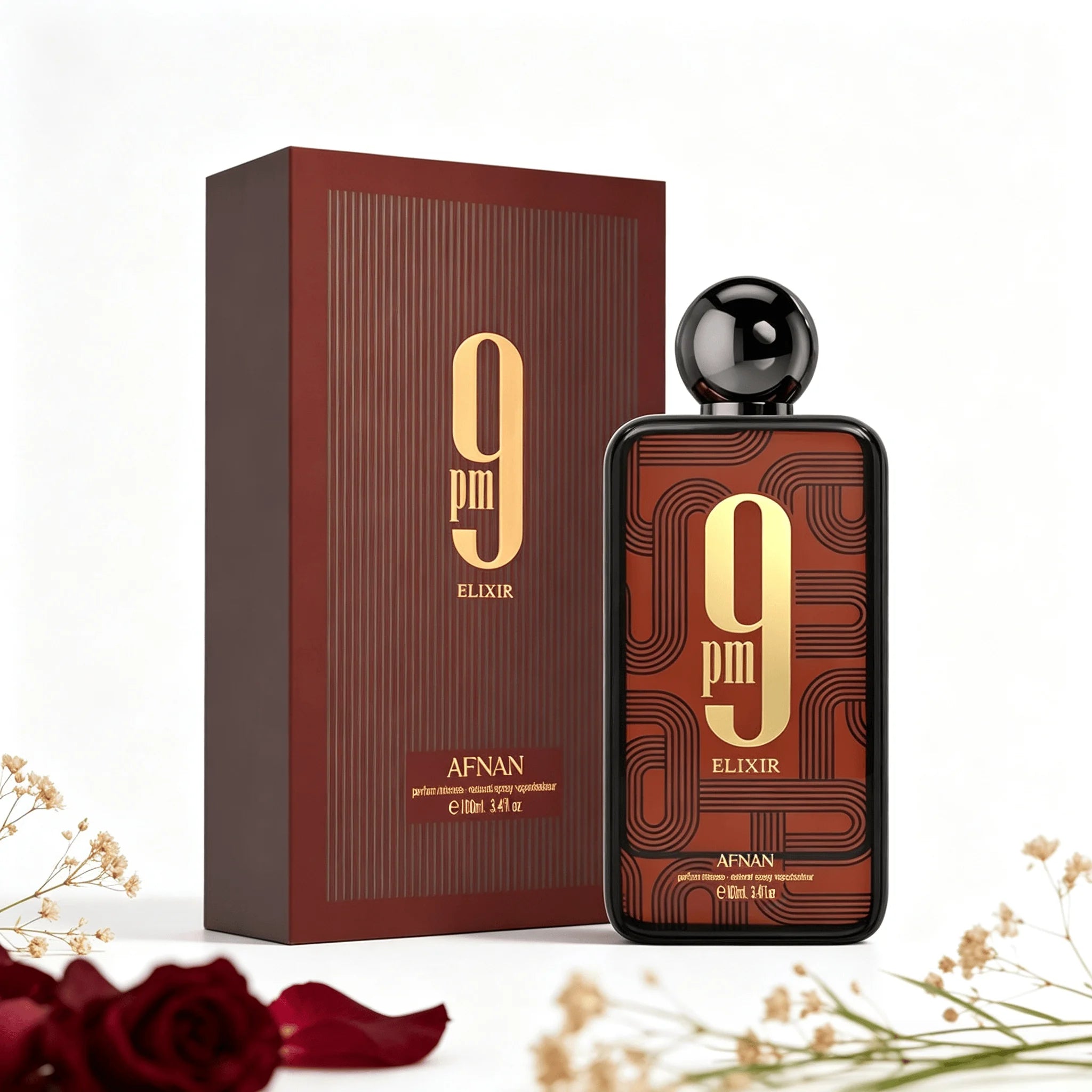AFNAN 9 PM Elixir For Men Long Lasting Warm Oriental Woody Fragrance Male Perfume Spray With Gift Box