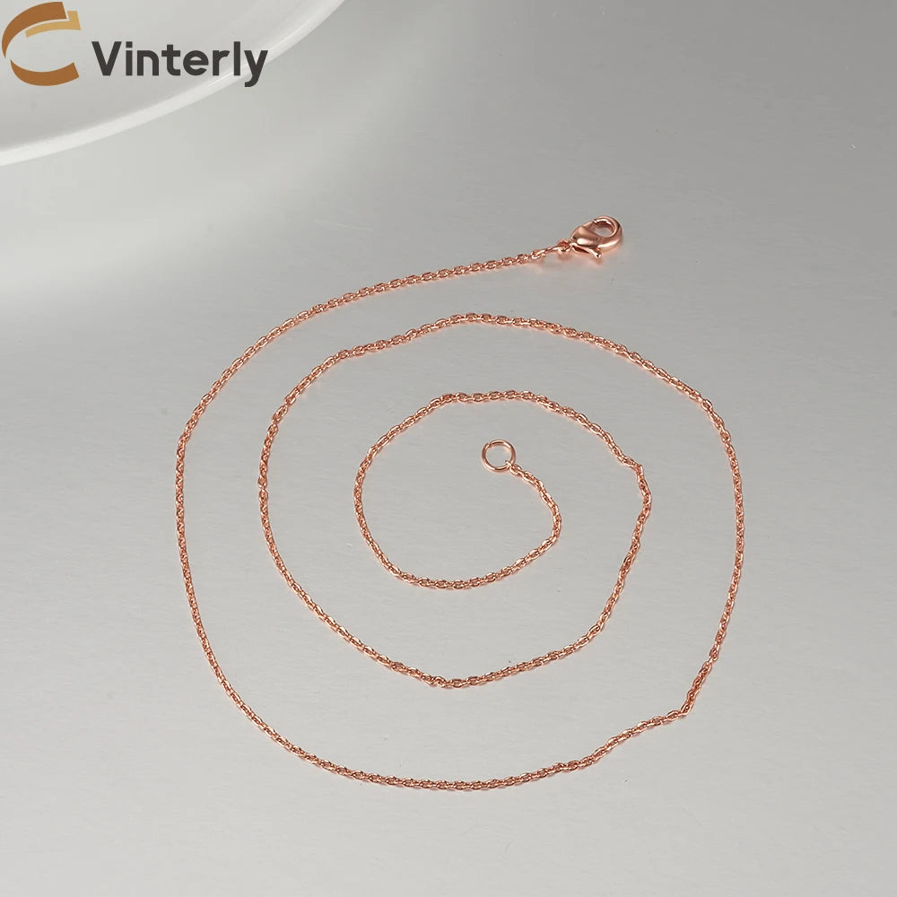 Vinterly Cross Chain Long Necklace for Women Thin Pure Copper Adjustable 51cm Twisted Anti-scratch Jewelry Female Lobster Clasps