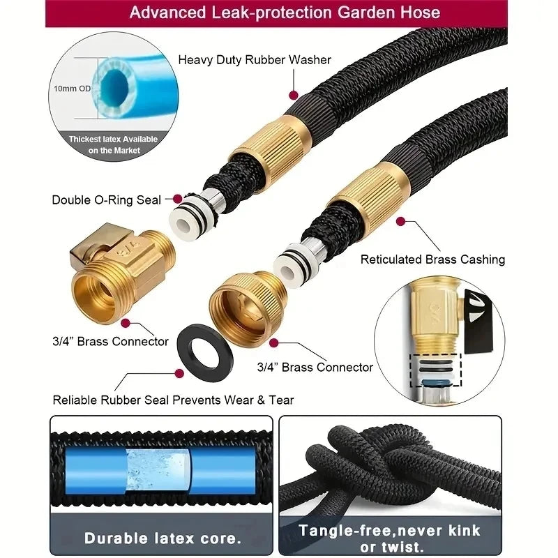 High Pressure Garden Hose, Expandable Magic Hose For Garden Watering And Cleaning, 3/4 Joint Sprinkler Head, Sprinkler Device
