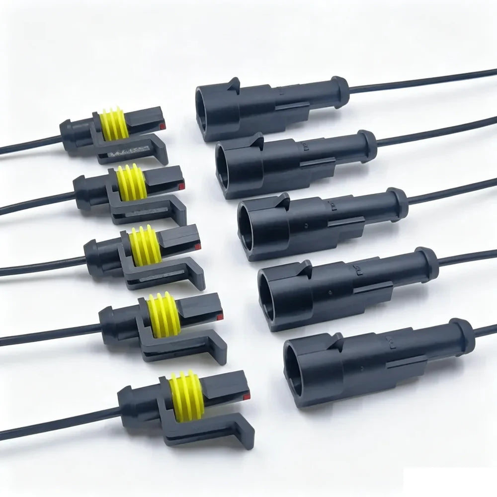 1/2/3/4 Pin Waterproof Connectors, Electrical Terminal Quick Connector, 10Pcs/ 5Sets, With Wire, Suitable For Cars, Ships, Etc.
