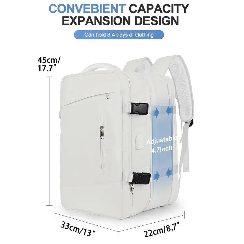 Likros Travel Backpack for Women Expandable Weekender Hiking Laptop Backpack with USB Port Large Waterproof 40L Men's Backpack