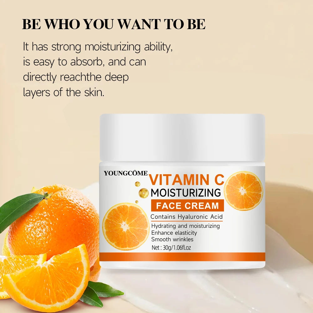 Vitamin C Moisturising Cream Repair Anti-aging Essence Facial Skin Care Contains Hyaluronic Acid Dark Spot Remover Moisturizing