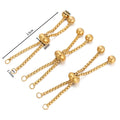 3pcs/lot Adjustable 304 Stainless Steel Bracelet Makings Slider Extender Box Chains with Ball Ends for DIY Jewelry Making