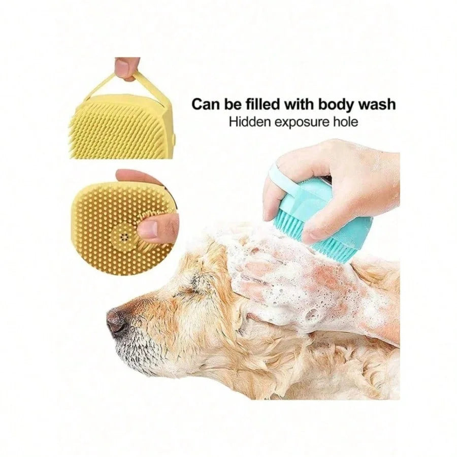 Pet Shampoo Brush,Dog/Cat Bath Brush, Silicone Pet Brush With Shampoo Dispenser,Pet Grooming,Silicone Massage Rubber Bath Comb With Shampoo Dispenser,Dog Brush, Cat Brush,Cat Bath, Dog Bath,Dog/Puppy Massage Brush,Pet Silicon