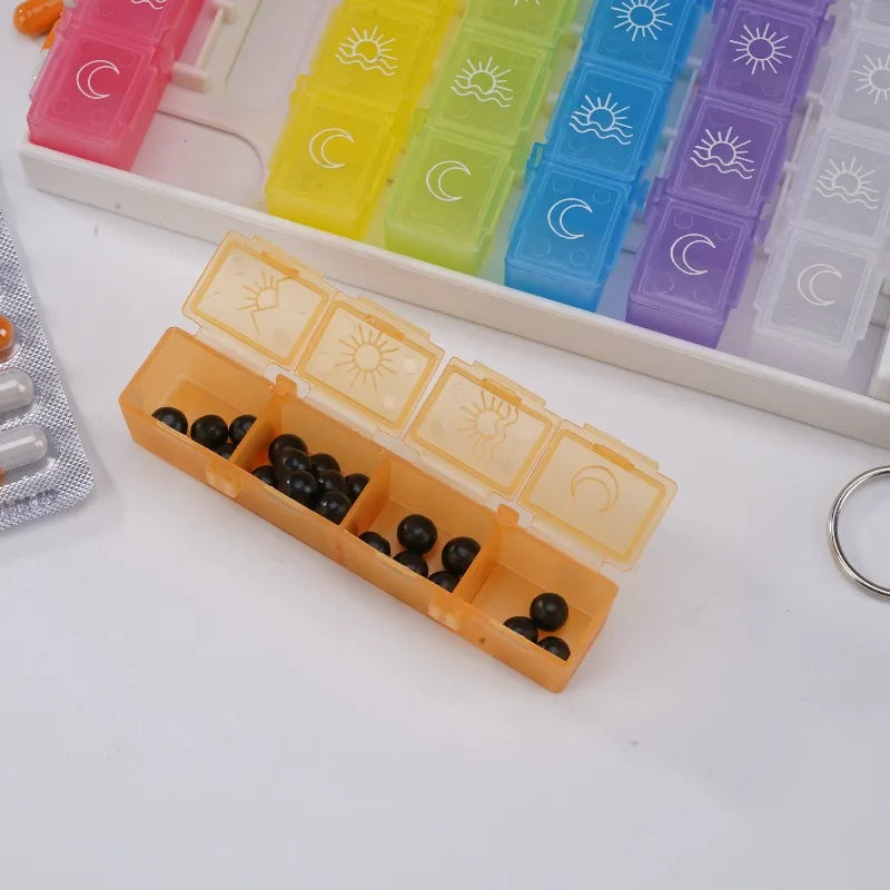 28 Compartment Intelligent Timed Reminder Medicine Box Weekly Smart Pill Box with Sound Alarm for Elderly Medicine Reminder