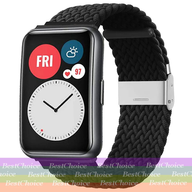 Nylon Braided Watch Strap for Huawei Watch Fit 3 Elastic Loop for Huawei Watch Fit 2 1Adjustable Band Bracelet Metal Connector
