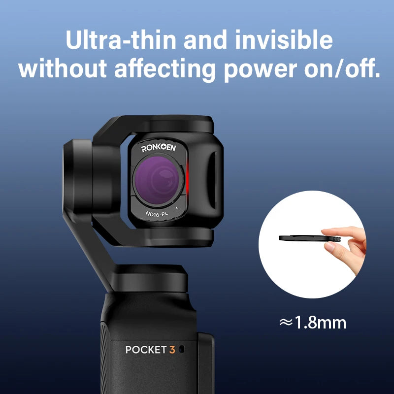 Ronkoen Magnetic ND/CPL Filter Set For DJI OSMO Pocket 3 Creator Combo Accessories, Action Camera Neutral Density Filters