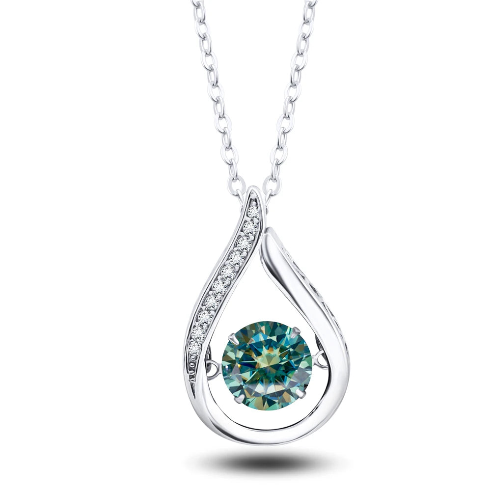 VVS1 D Color Moissanite Necklace For Women Fine Jewelry 925 Sterling Sliver Chain Plated 18k White Gold
