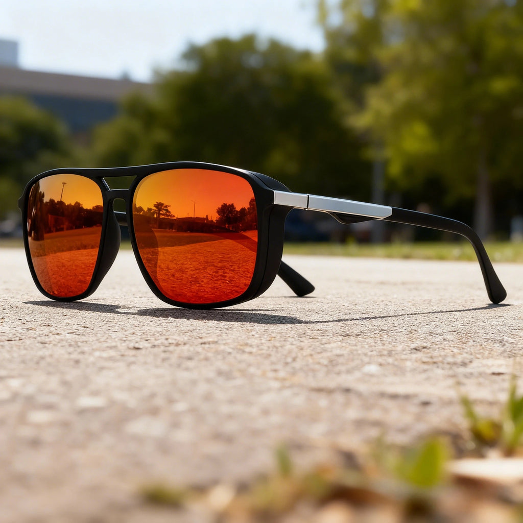 Classic Retro Square Frame Sports Goggles - Windproof & UV400 Protection, Unisex for Outdoor Adventures, Travel & Casual Wear