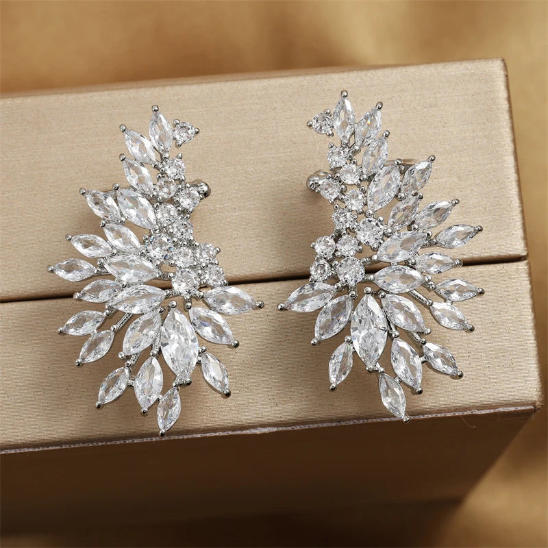 ZAKOL Gorgeous Women's Stud Earrings Full with Dazzling Zirconia Sparkling Ear Piercing Earring Party Jewelry Mother's Day Gift