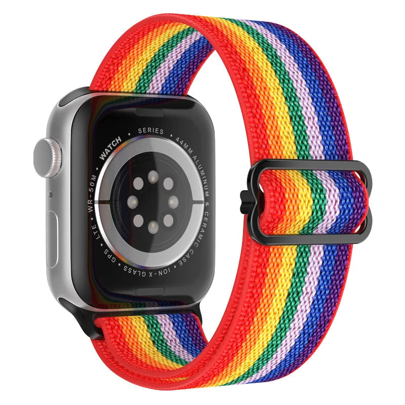 Scrunchie Strap for Apple watch Ultra 49mm band 45mm 44/46mm 41mm Adjustable Nylon Loop bracelet iWatch serie se 6 7 8 9 10 11