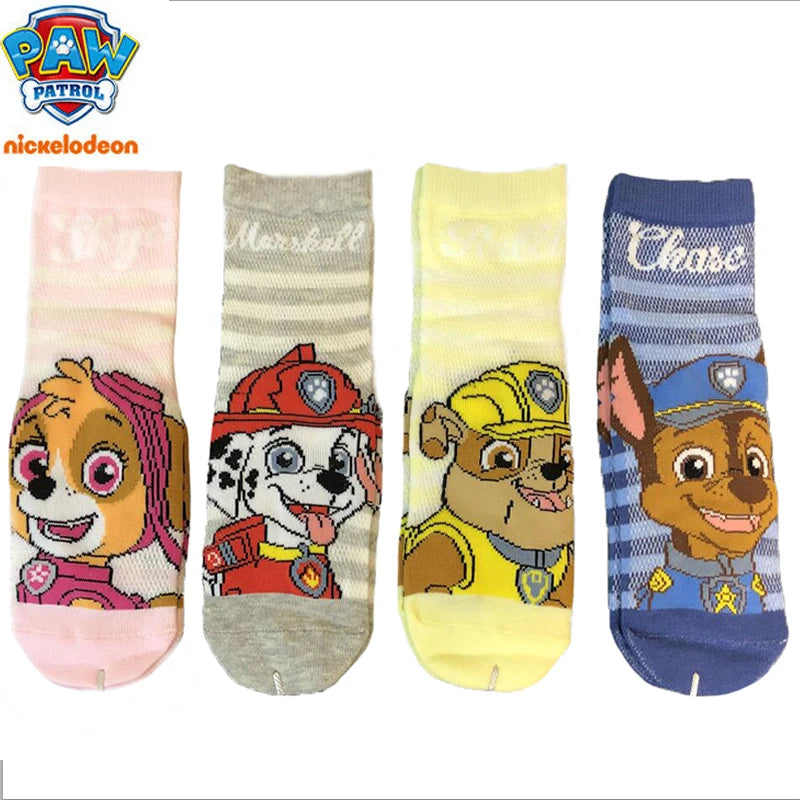 6PCS=3pairs Genuine Paw Patrol Spring Summer Autumn Baby Cotton Sock Kids Socks Chase Skye Children Birthday Gift for Age 3-7Y