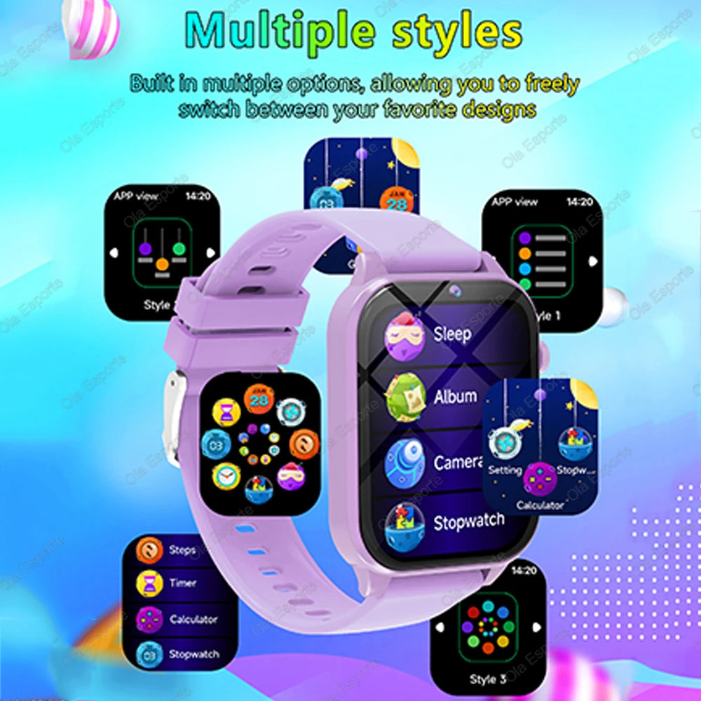 2026 New Smart Watch Kids 1.83 Inch Display 18 Games Sleep Monitor Camera Alarm Clock Children Kids Smartwatch Boys Girls Gifts