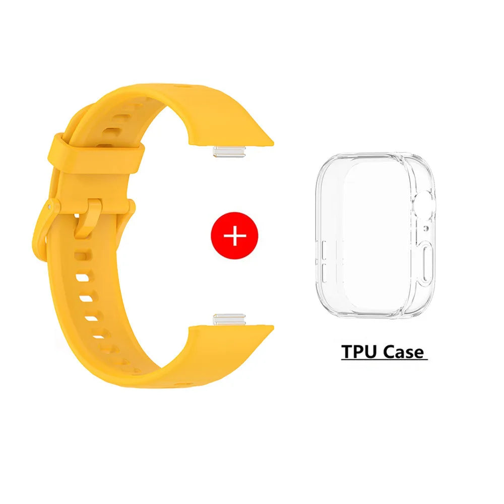 Silicone Watch Strap For Huawei Watch Fit 3 Strap Replacement Band For Huawei Watch Fit3 Strap With Case Screen Protector