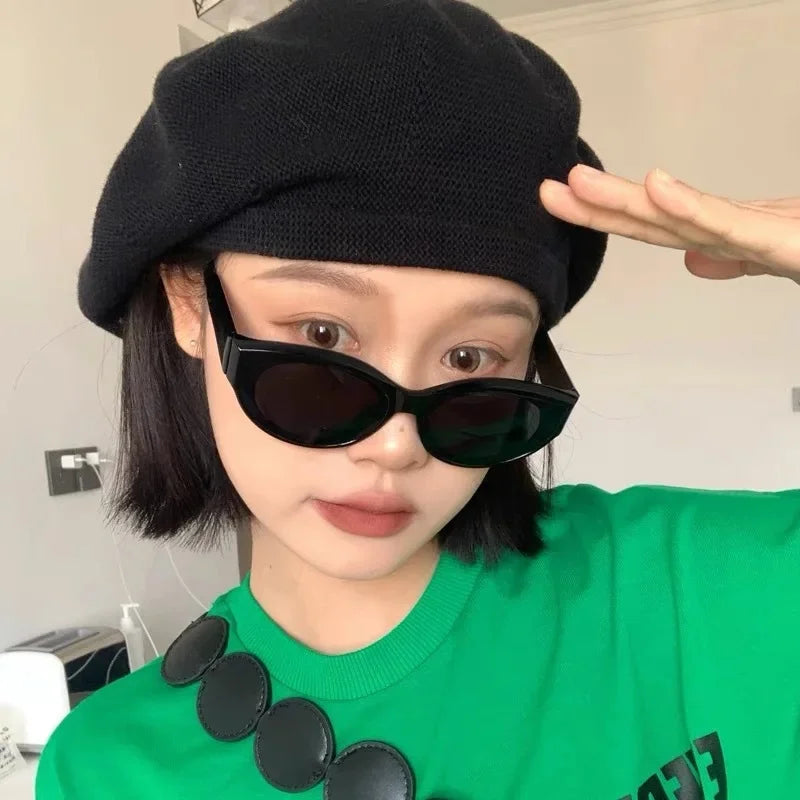 Vintage Cat Eye Sunglasses for Women Elliptic Square Oval Fashion Shades Trendy Female Outdoor Eyewear