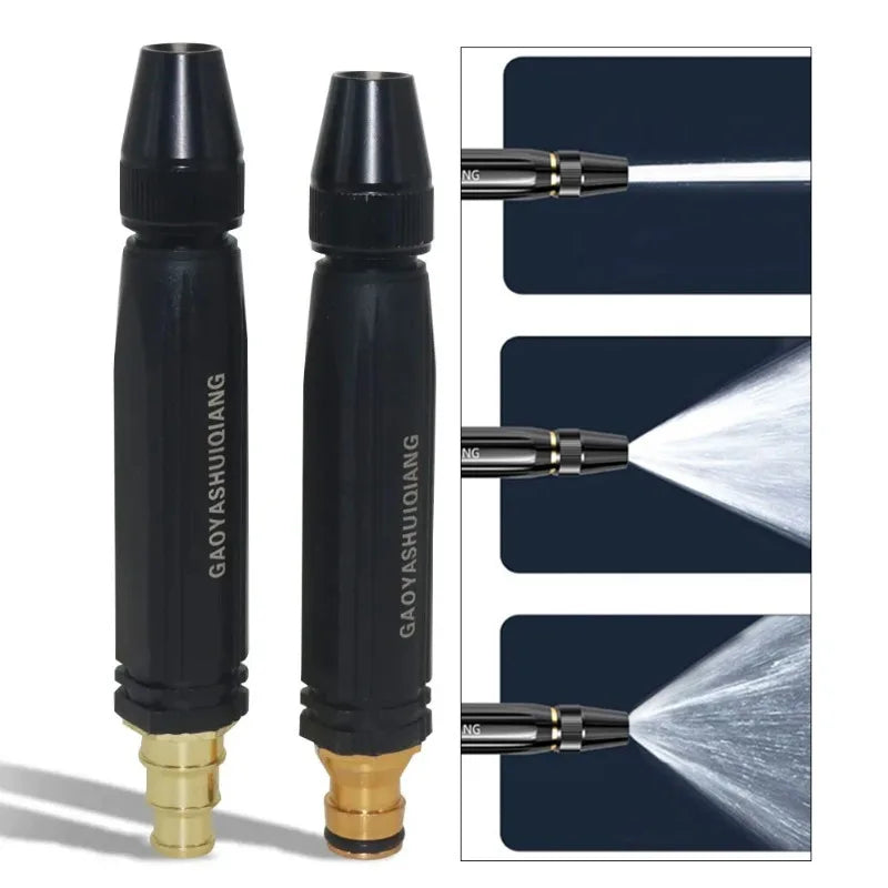 1Pc High-Pressure Water Gun Household Car Wash Water Black Car Wash Nozzle Diamond Water Watering Pipe Car Wash Gun Plastic Body