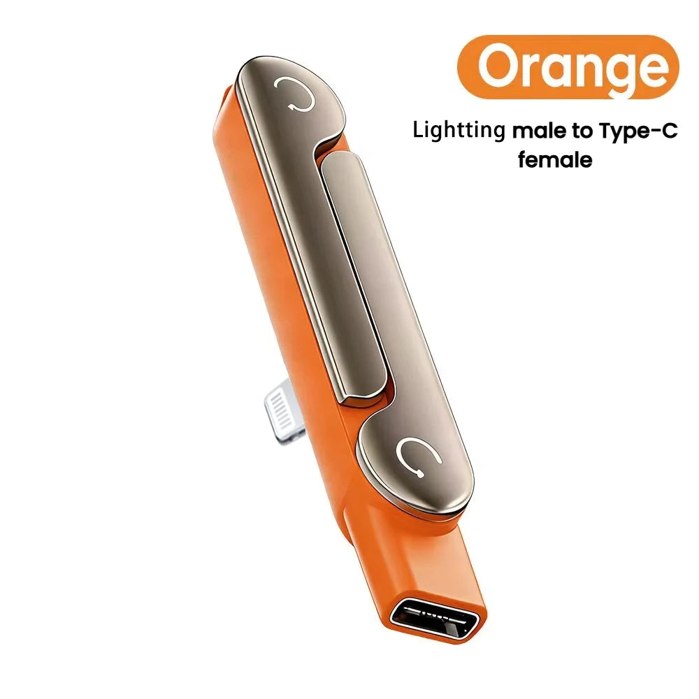 240W USB Type-C Lightning Built-in Stand Adapter Multi-function Foldable Converter for Phone