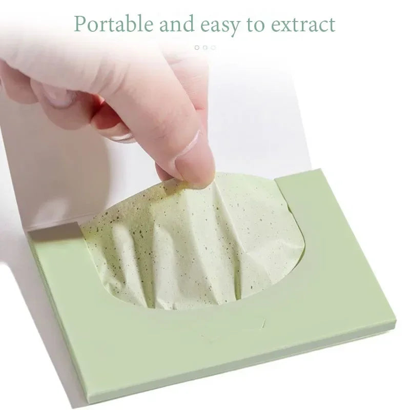 100pcs Matcha Facial Absorbent Paper Anti-Grease Face Oil Absorbing Sheets Oil Removing Paper Skincare Products for Women