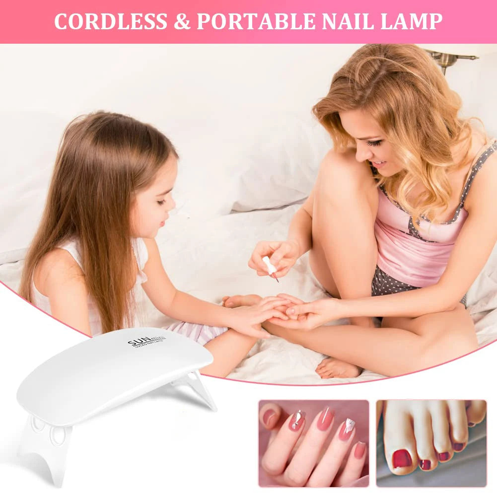 Mini Mouse 6W UV LED Nail Polish Drying Lamp 6 LED Portable Lights Home Nail Manicure Lamp USB Phototherapy Machine for Gel Nail