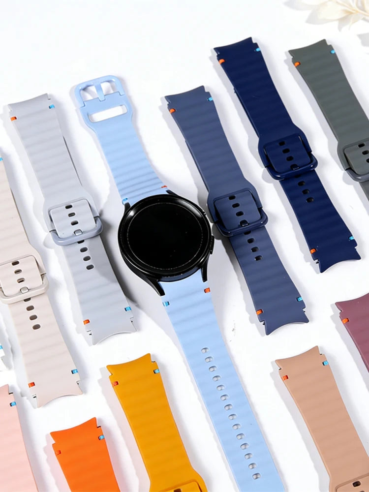 Original Sport Straps for Samsung Galaxy watch 4/5 Pro/6/7/6 classic 44mm 40mm 45 Silicone bracelet correa Galaxy watch 7 Band