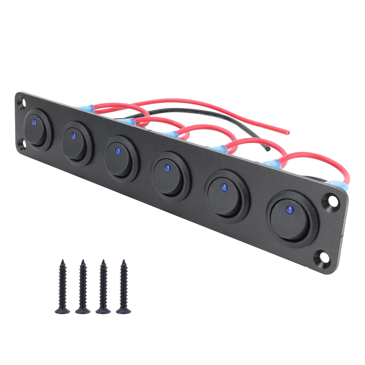 20A Blue Circular Joystick Switch Panel with 3-Pin Aluminum Waterproof 12V, Suitable for Cars, Trucks, Boats, RVs, Yachts, Etc