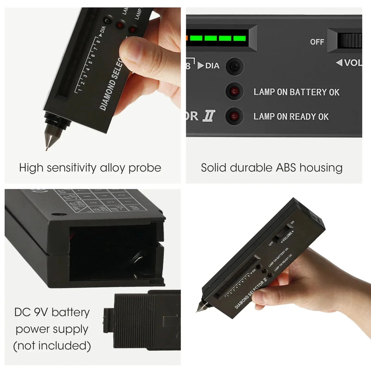 High Accuracy LED Indicator Diamond Tester Pen Diamond Selector Detector Gemstone Jewelry Testing Tool With Bag