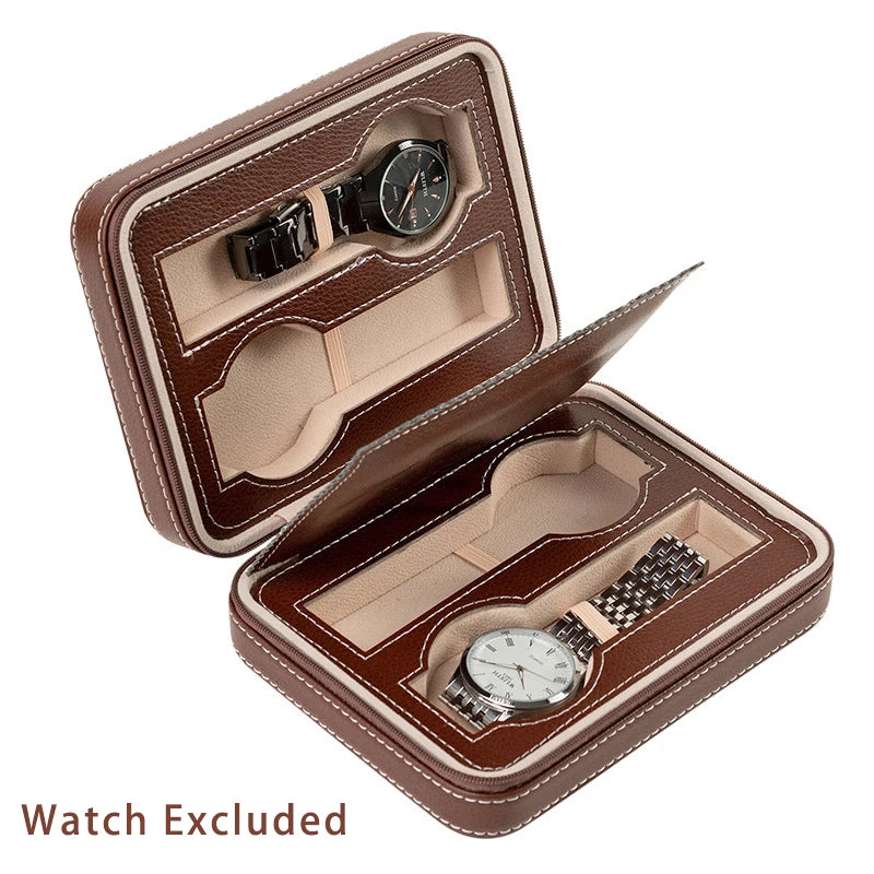2/4/8 Slots PU Leather Watches Organizer Box Travel Storage Bag Pouch Double Layer Watch Band Organizer Holder Case gift box