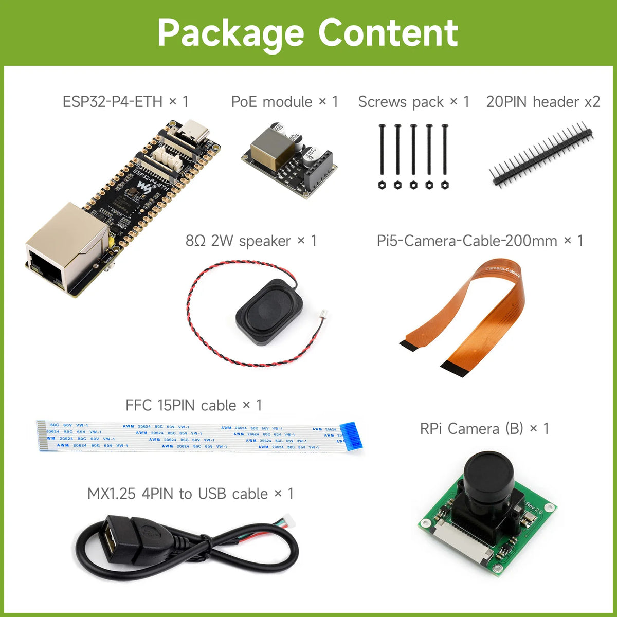 Waveshare ESP32-P4-ETH High-Performance Development Board, Based On ESP32-P4, With 100 Mbps RJ45 Ethernet Port