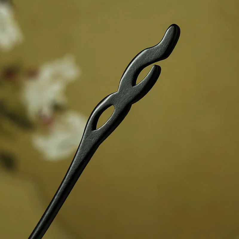 Antique Style Imitation Ebony Hairpin Plain Hairpin Simple Style Retro Hanfu Qipao Accessories for Women