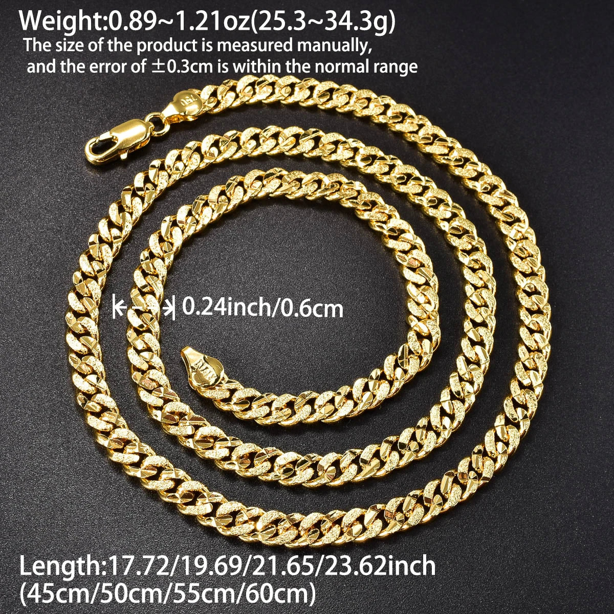 Italian 750 Cuban Chain Necklace For Men And Women Luxurious 18k Gold-Plated Hip-Hop Punk Suitable For Parties New Year Jewelry