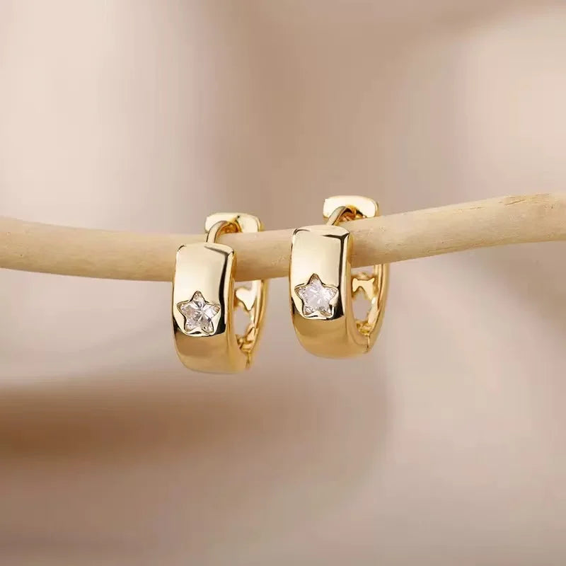 6PCS Simple Fashion Geometric Statement Women's Party Daily Wear Fashion Jewelry CCB Hollow Earrings