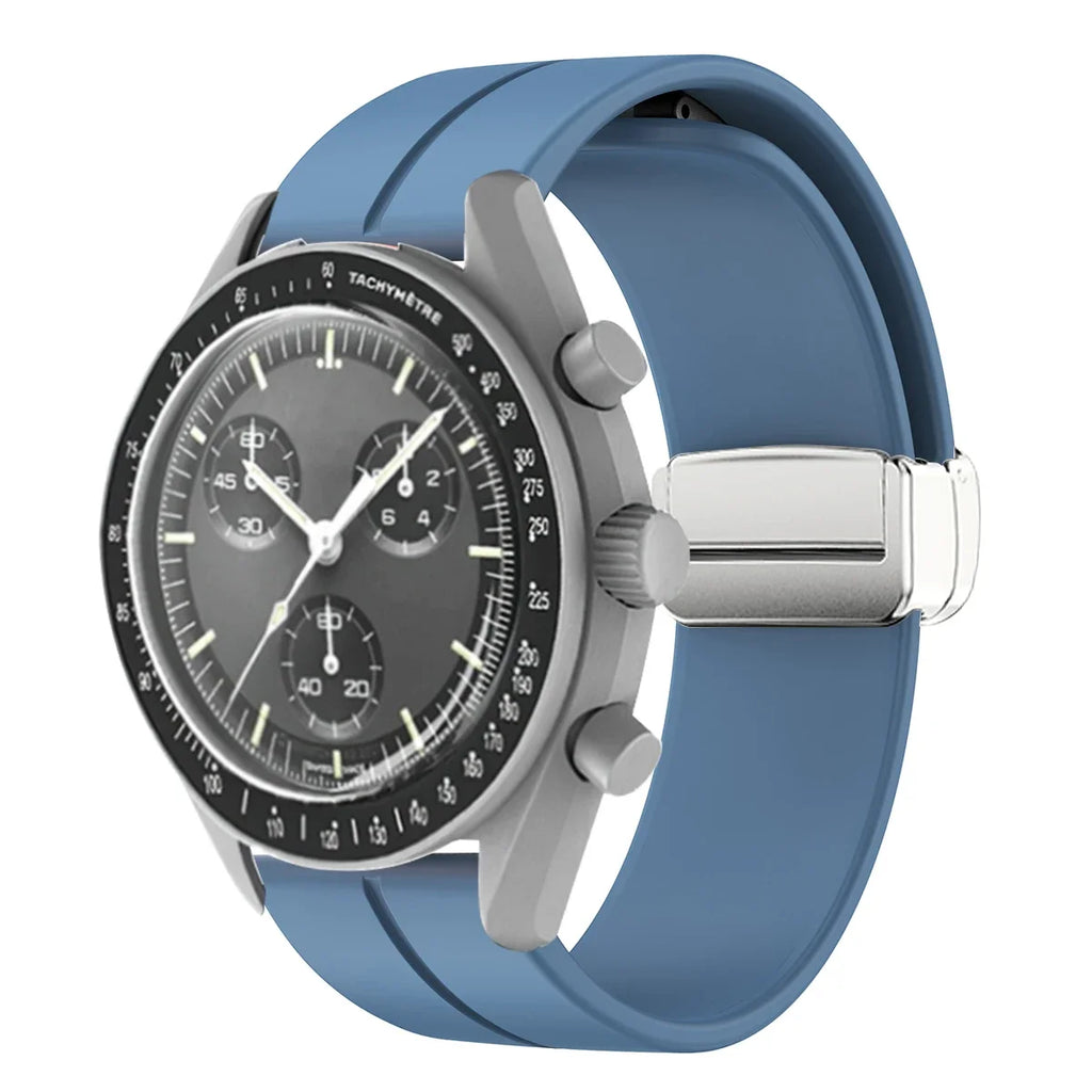 Silicone Strap For Omega X Swatch Joint MoonSwatch Planet Watch Band Metal Magnetic Buckle Wristband Replacement Bracelet Correa