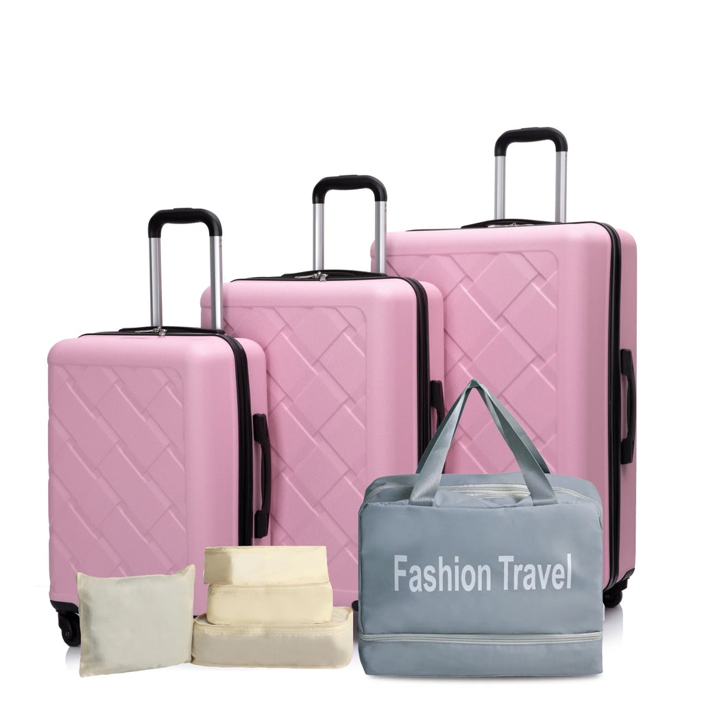 Luggage Sets 3 Piece, Suitcases with Double Spinner Wheel,Suitcase Set ABS Hard Case Luggage with Travel Duffle Bag